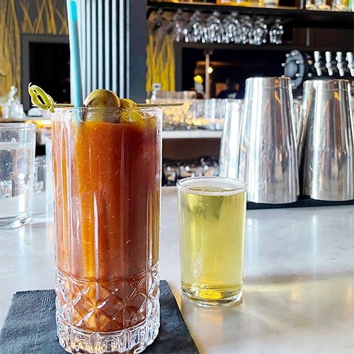 bloody mary with shooter of beer