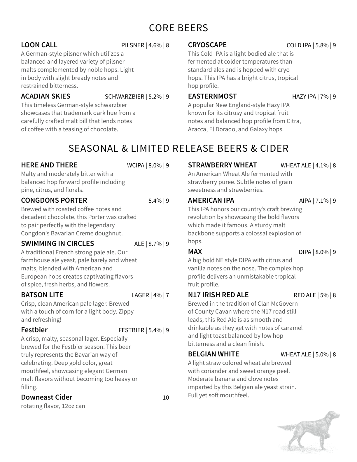Wells Fall 2026 Menu