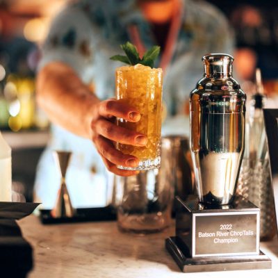 cocktail and trophy